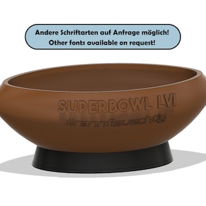 Football Snack Bowl with individual inscription gift idea for football lovers clubs team NFL Superbowl Sport Personalized image 6