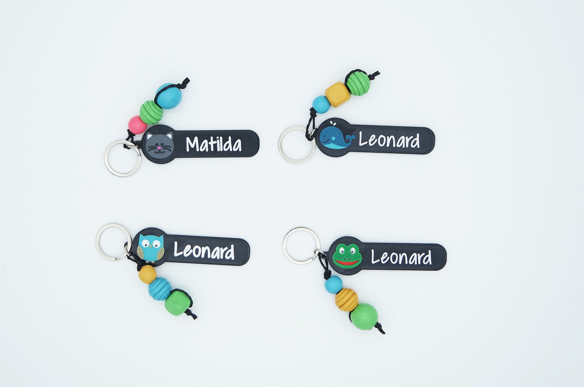 Keychain with names and animal motifs - Children or gift items - Owl,…