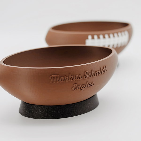Personalized Football Snack Bowl - Gift Idea for Football Lovers, Clubs, and Teams - NFL Super Bowl Sport Personalized