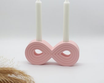 Minimalist candlestick infinity - candlestick in Scandi design - different colors available - Scandinavian Interior Decor