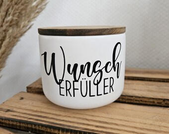 Sticker "Wunscherfüller" für Glas und Deko - in schwarz und weiß erhältlich - selbstklebender Glassticker Aukleber