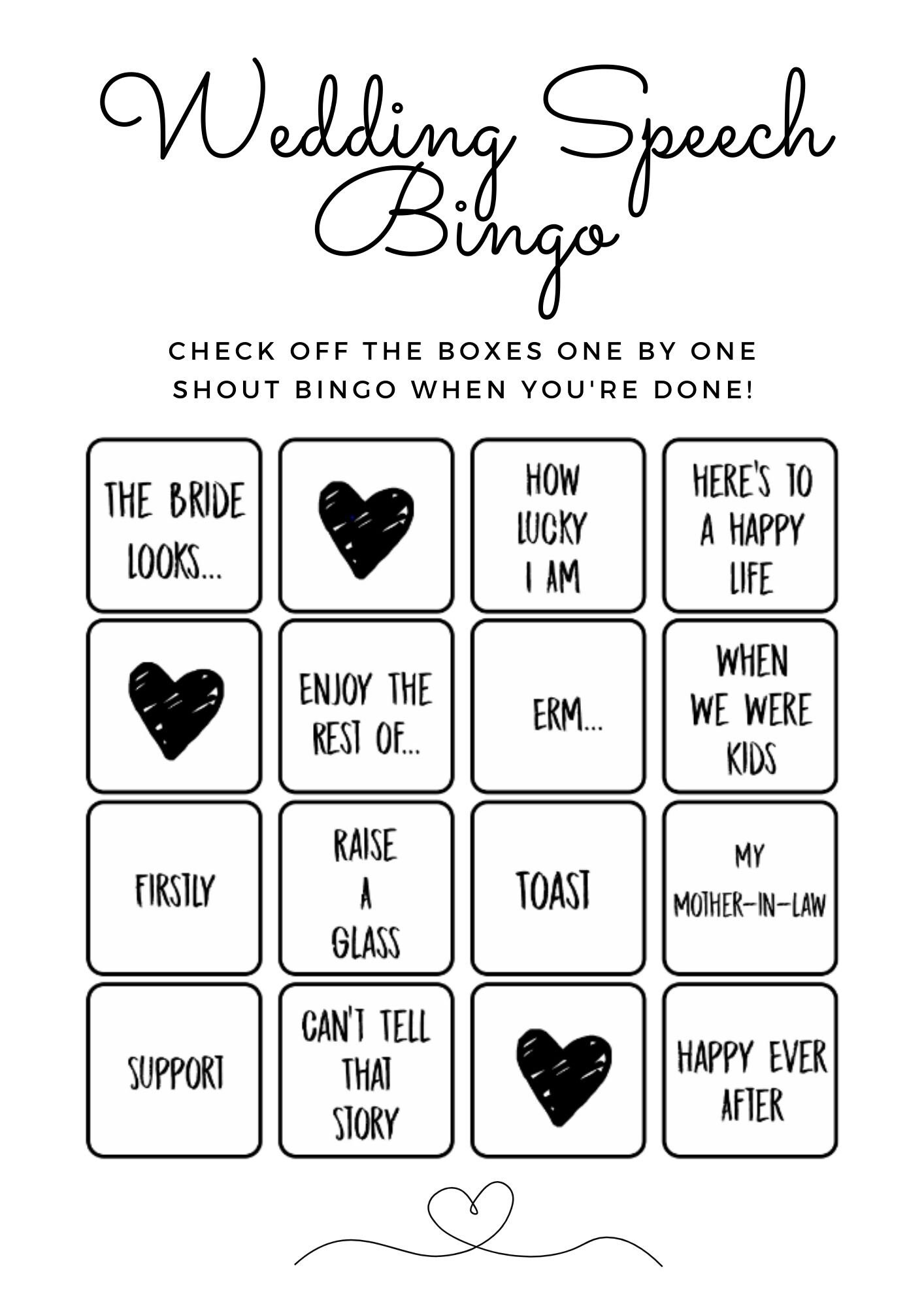 Wedding Bingo // Digital Download Custom Fun Party Drinking - Etsy