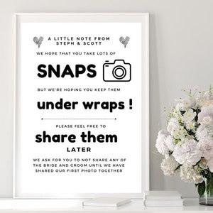 Snaps under Wraps - social media - wedding guests -wedding signs -