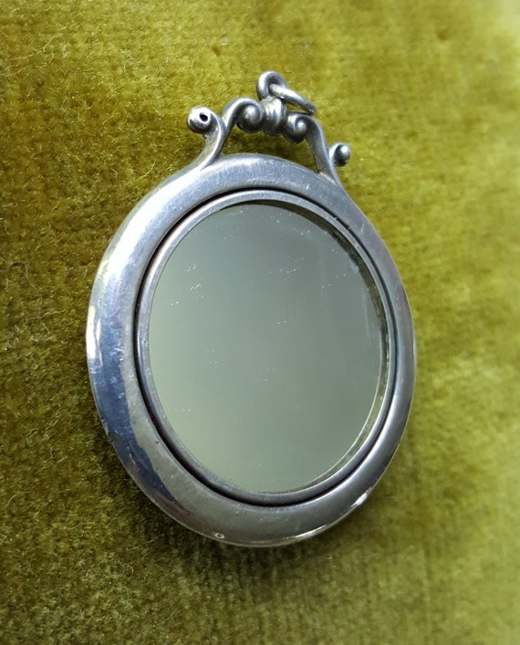 Sterling Silver Chatelaine Mirror