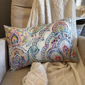 Floral Indoor/Outdoor Decorative Pillow Cover | 12x18 Throw Pillows