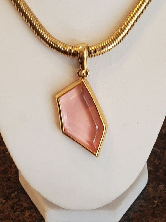 Givenchy Necklace, Modernist Asymmetrical Pink Lu… - image 4