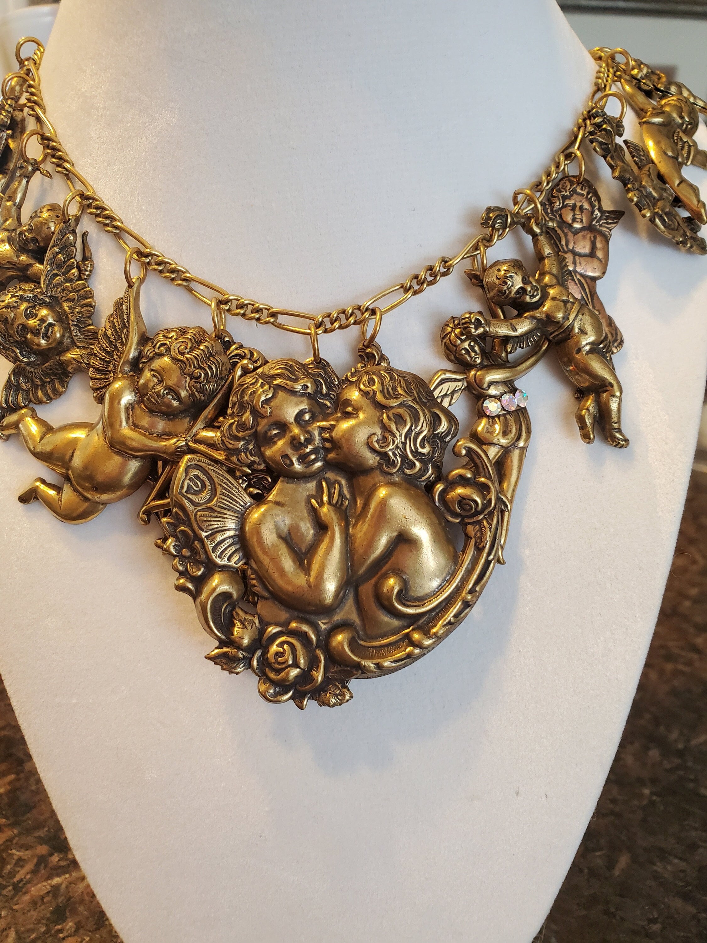 Vintage Solid 14K Gold Puffy Heart Charm Necklace – Boylerpf