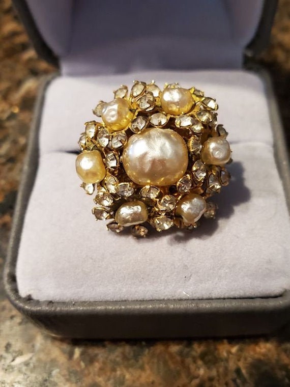 Rare Miriam Haskell Ring Wonderful Baroque Pearls and | Etsy