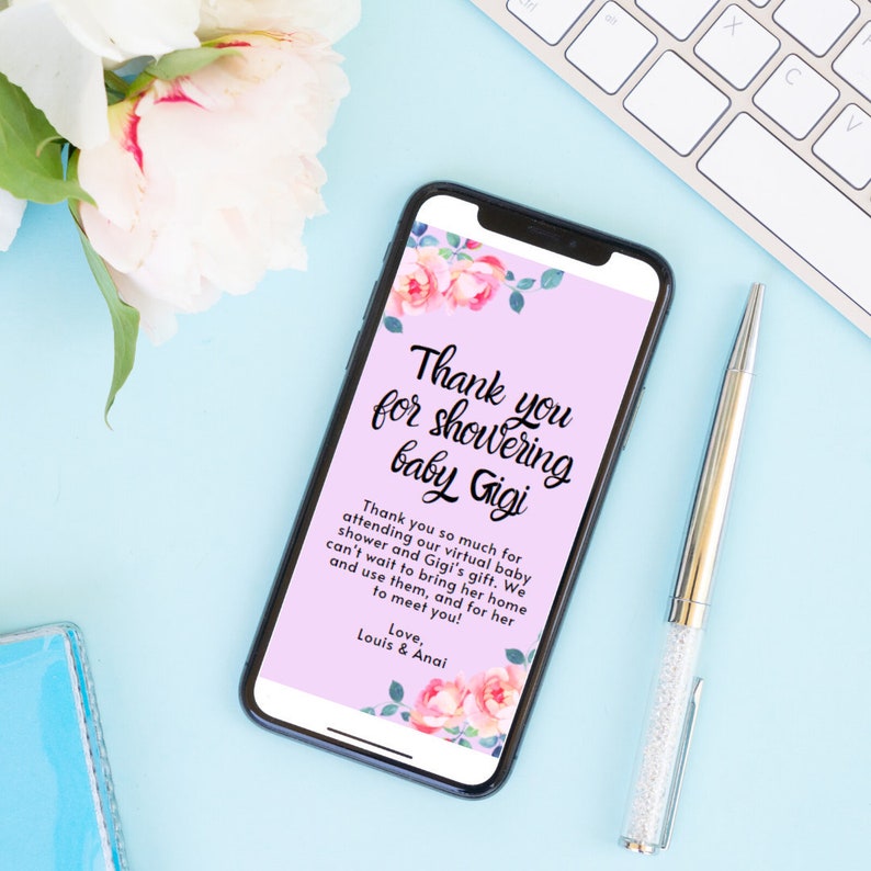 Virtual Thank You Card for Baby Shower Etsy