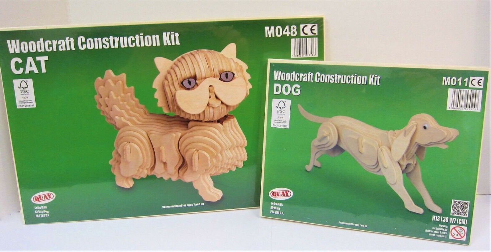 CAT DOG Woodcraft Construction Kit 3D Wooden Model Puzzle Etsy