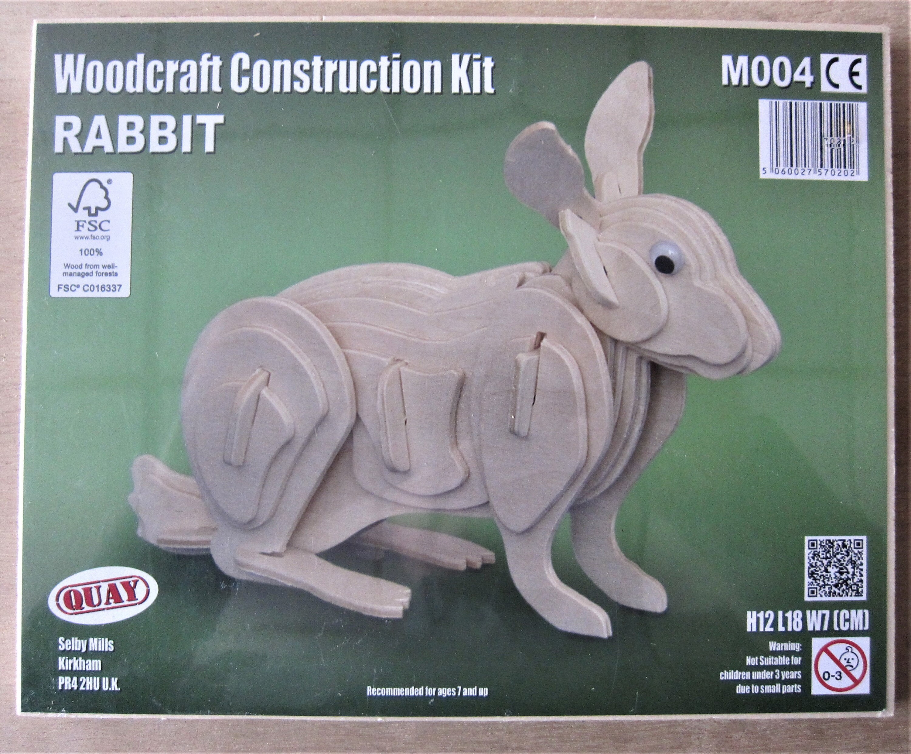 RABBIT Woodcraft Construction Kit 3D Wooden Model Puzzle for Etsy UK