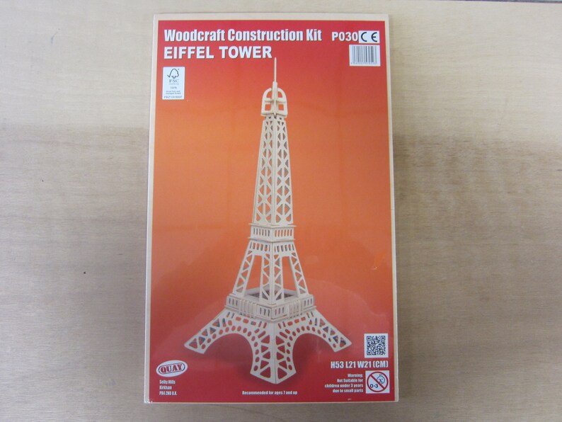 EIFFEL TOWER Woodcraft Construction Kit 3D Wooden Model Puzzle Etsy