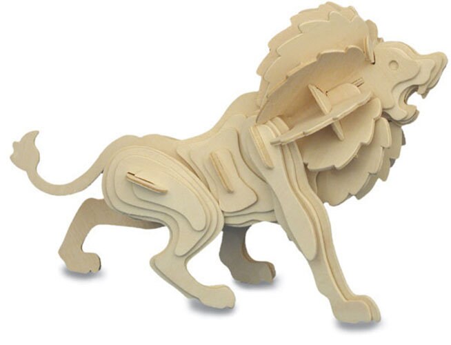 LION Woodcraft Construction Kit 3D Wooden Model Puzzle for Etsy