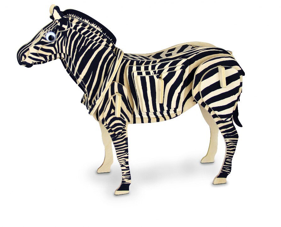 ZEBRA Woodcraft Construction Kit Wooden 3D Puzzle Etsy