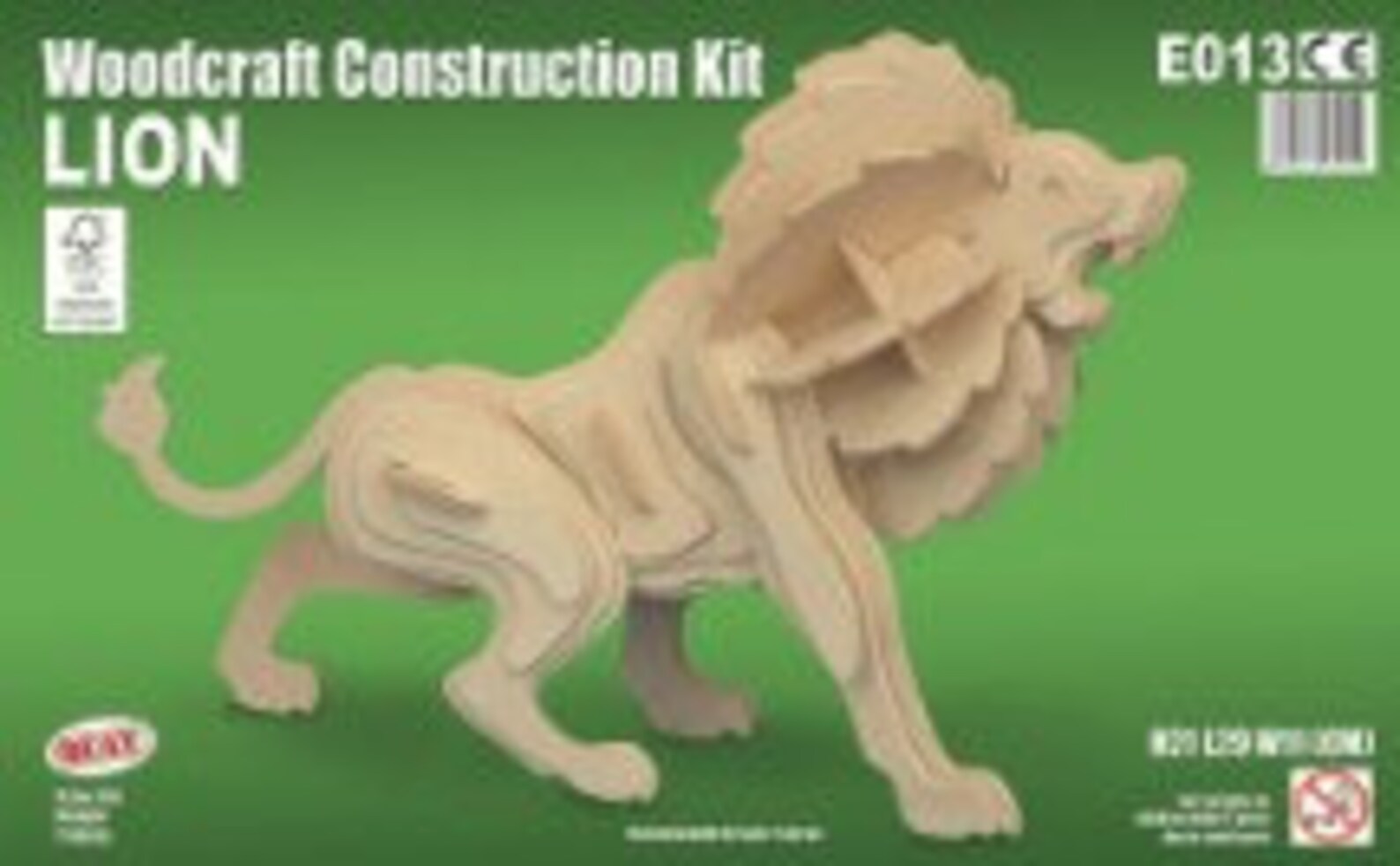 LION Woodcraft Construction Kit 3D Wooden Model Puzzle for Etsy 日本