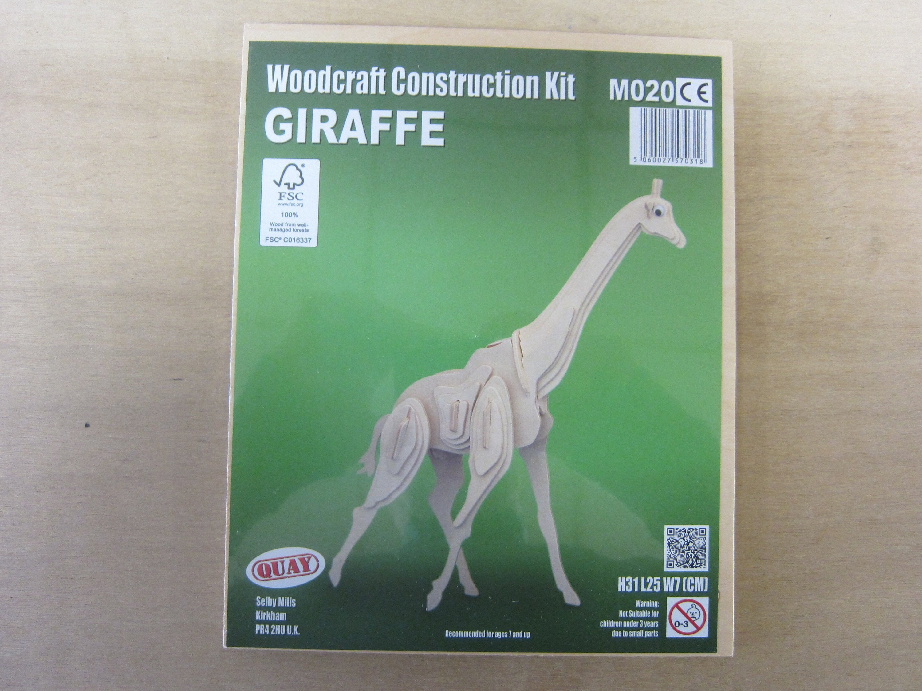 GIRAFFE Woodcraft Construction Kit 3D Wooden Model Puzzle Etsy