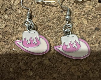 Cowgirl hat earrings
