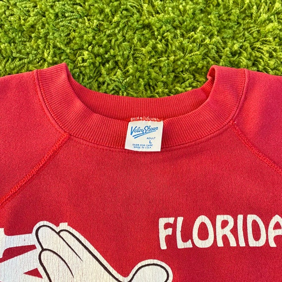 Vintage Disney Red Mickey Mouse Florida Sweatshirt - image 5