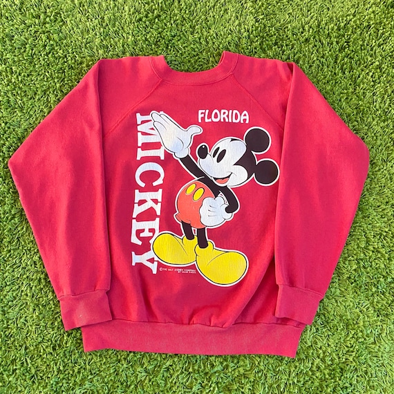 Vintage Disney Red Mickey Mouse Florida Sweatshirt - image 1