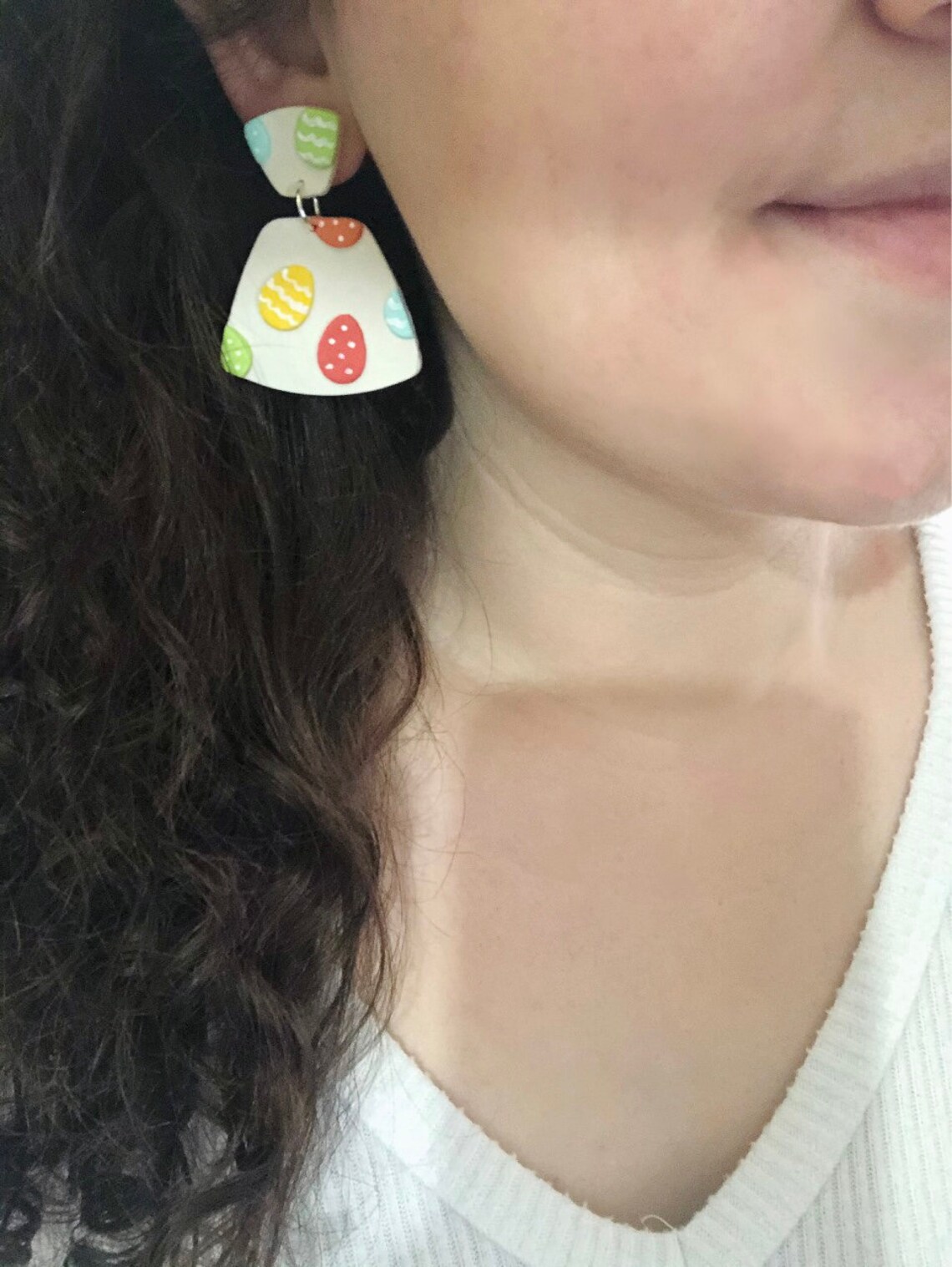 EASTER EGG EARRINGS Clay Earrings Etsy