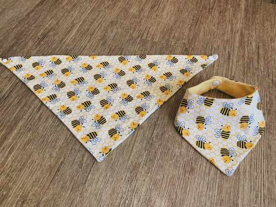 matching baby bib and dog bandana