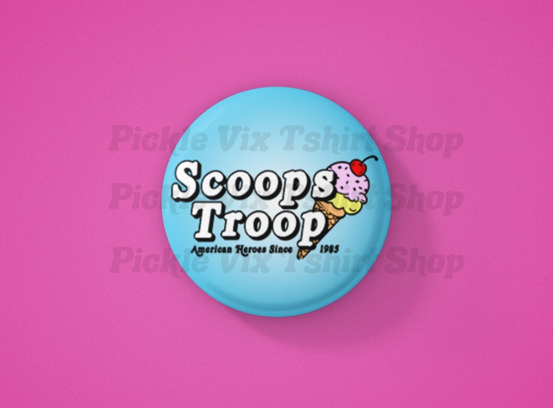 Scoops Troop Badge 80s Themed Button. for Fans of Dungeons Etsy