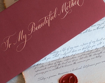 Wedding Day Letter to Mom: Personalized Parchment Keepsake