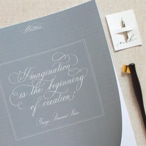 Kit per principianti di calligrafia: penna obliqua, pennino Nikko G, inchiostro di noce.