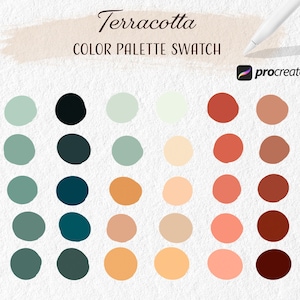 Procreate Color Palette Set Digital Art Palette Terracotta Color Scheme Palette Boho Brand Design Palette Procreate Gradient Swatch Floral