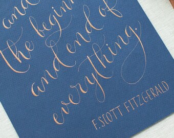 Custom Calligraphy Quote Personalized Calligraphy Citation Handwritten Note Calligraphy Commission Bible Verse Hand Lettered Wall Art Navy