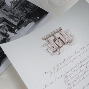 Caligrafía Cita Boceto de foto Carta manuscrita Papel Regalo de aniversario Votos de boda Imprimir Regalo escrito a mano Regalos de relación