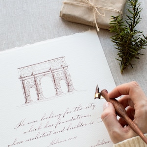 Carta de regalo de arquitecto de impresión de caligrafía personalizada Carta manuscrita al padre Nota de caligrafía personalizada Carta de caligrafía de suegro