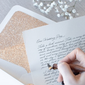 Carta manuscrita Servicio de caligrafía personalizada Voto de boda Carta personalizada Caligrafía Regalo de aniversario personalizado Voto Poema escrito a mano Sello de cera
