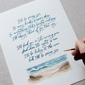 Caligrafía personalizada manuscrita Versículo de la Biblia Cita de acuarela personalizada Bendición de boda Casa Bendición Impresión Canción de bendición Canción de escritura personalizada