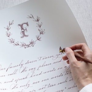 Custom Calligraphy Service Family Reminder Family Value House Motto Family Rule Family Motto In This House Mission Statement Family Heirloom