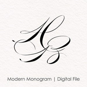 Logotipo inicial de boda personalizado Monograma Logotipo Joyería Monograma Logotipo de boda moderno Pareja de bodas manuscrita Diseño de sitio web inicial Simple