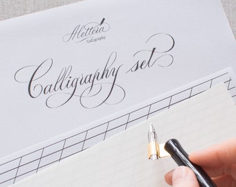 Calligraphy Practice Kit Calligraphy Hand Lettering Practice Guide Nikko G Nib Blank Paper Sheet Oblique Calligraphy Pen Holder Beginner Set