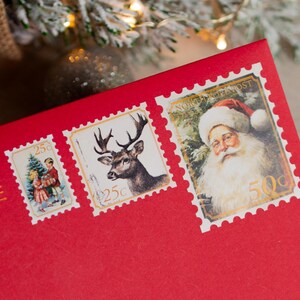 Christmas Stamp Santa Letter Stamp Sticker Christmas Santa Postal Mark Santa Postal Stamp Santa Mail Stamp Vintage North Pole Post Stamp