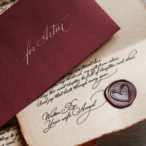 Wax trouwdagkaart Handgeschreven liefdesbrief 16e verjaardag waxthemakaart Gepersonaliseerde jubileumcadeau Hernieuwing huwelijksgeloften