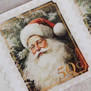Christmas Stamp Santa Letter Stamp Sticker Christmas Santa Postal Mark Santa Postal Stamp Santa Mail Stamp Vintage North Pole Post Stamp