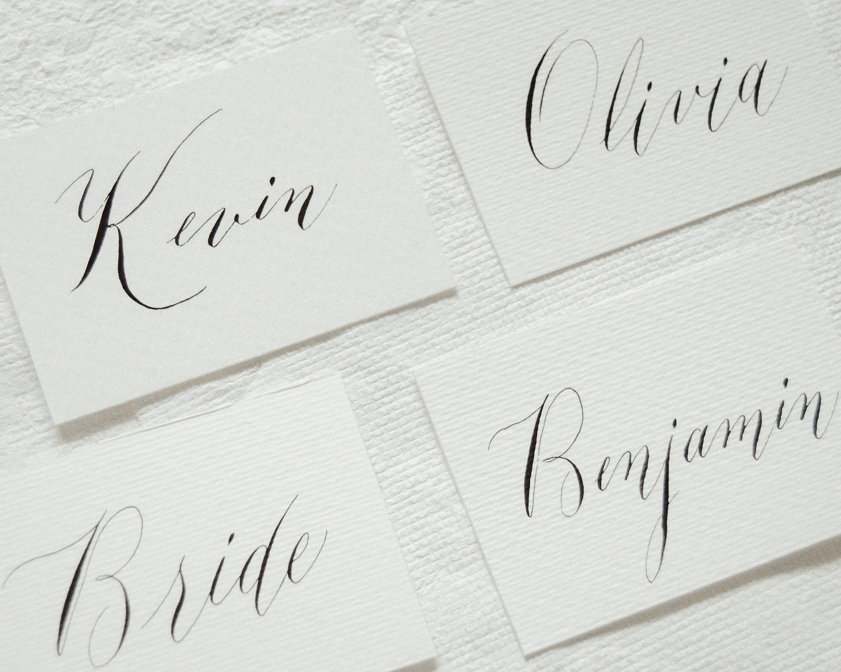 Custom Calligraphy Place Card Black Text Wedding Table Setting - Etsy