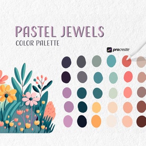 Procreate Color Palette Pastel Jewel Color Scheme Branding Design Palette Procreate Bright Color Swatch Warm Summer Color Farmhouse Spring