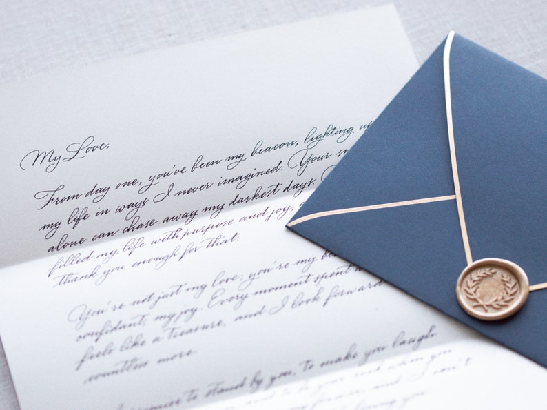 Handgeschreven brief schrijven service aangepaste kalligrafie service bruiloft gelofte liefdesbrief kalligrafie aangepaste kunst verjaardag cadeau brief afdrukken afbeelding 6