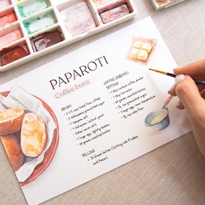 Custom Recipe Painting Watercolour Illustrated Housewarming Gift Bridal Shower Gift Framed Recipe Card Mothers Day Gift Recipe Illustration