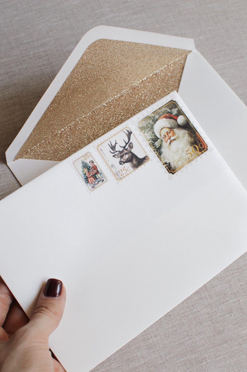 Christmas Stamp Santa Letter Stamp Sticker Christmas Santa Postal Mark Santa Postal Stamp Santa Mail Stamp Vintage North Pole Post Stamp