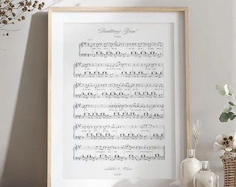 Personalized Song Sheet Music Art, Framed Wedding Song Lyrics Print