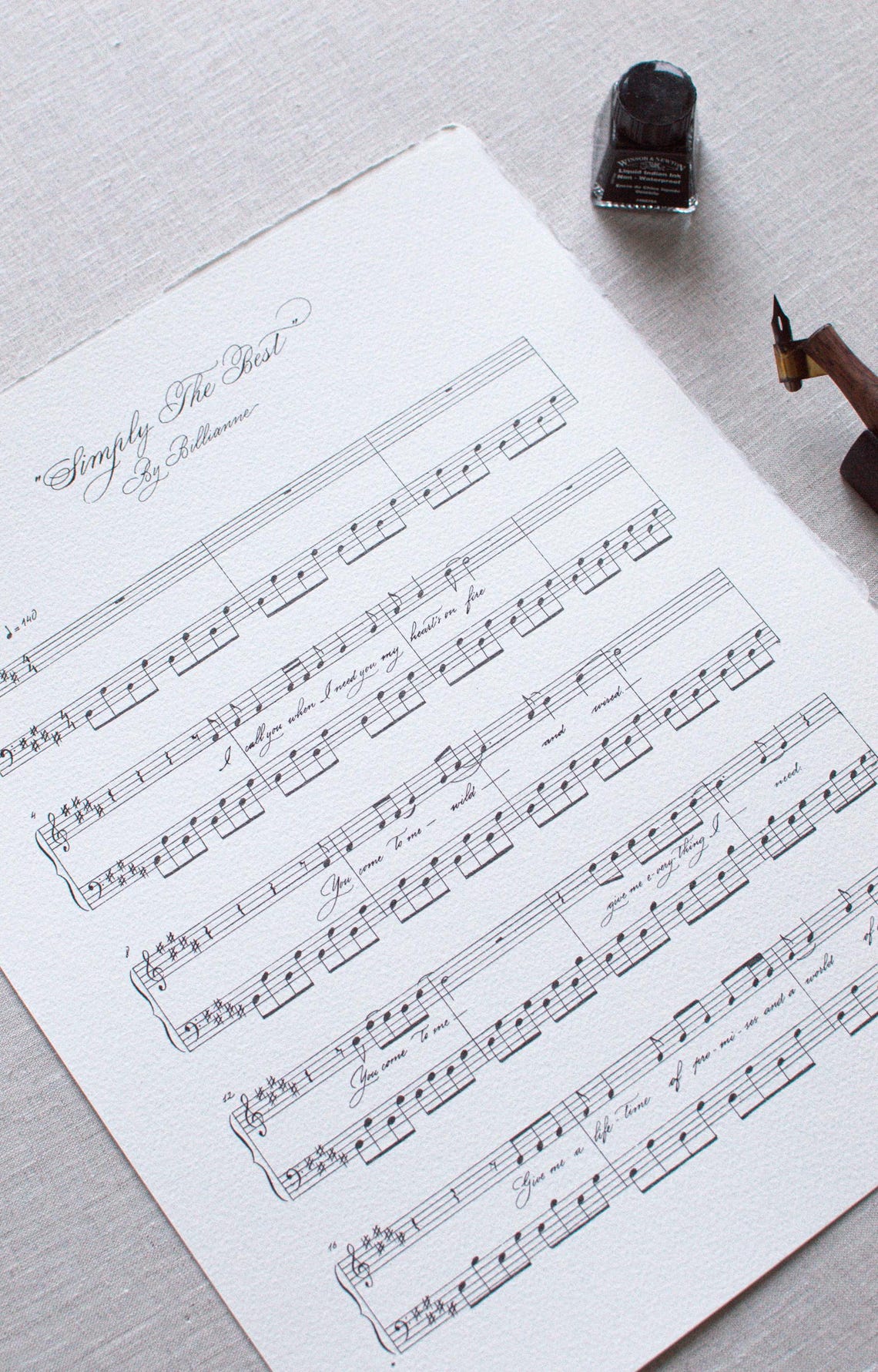 Calligraphy Sheet Music Custom Handwritten Sheet Music First Dance ...