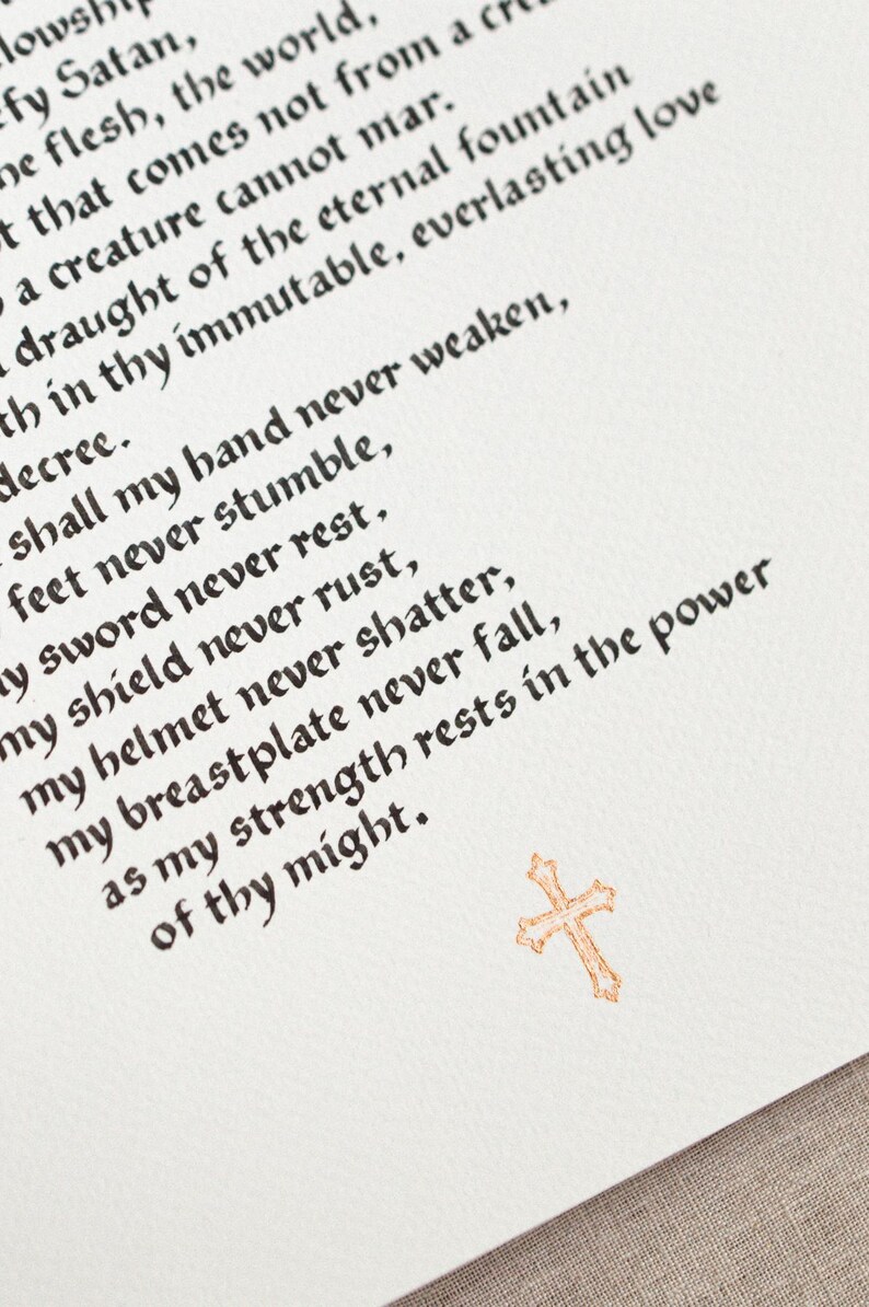Handwritten Catholic Prayer Nicene Creed Custom Vintage Catholic Liturgy Illumination Custom Calligraphy Service Handwritten Prayer Sketch