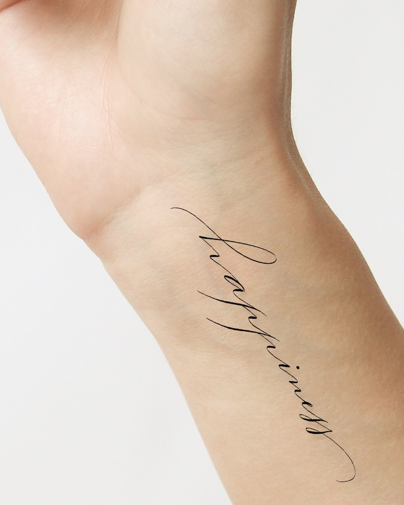 Temporary Tattoo Custom Design Motivational Word Tattoo Design Script