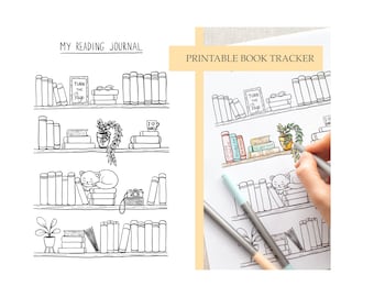 2024 Printable Book Tracker Bookshelf Tracker Bookmark Library Card Book Tracker Journal Planner Insert Book List Printable Book Tracker